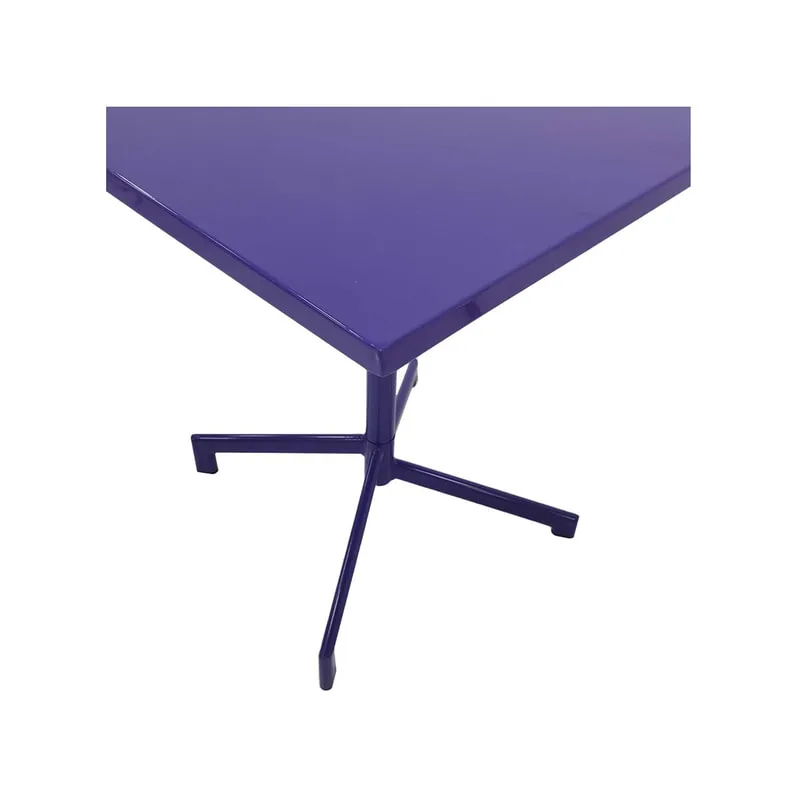 F-CF147-PR Austin cafe table in purple powder coated finish with folding top