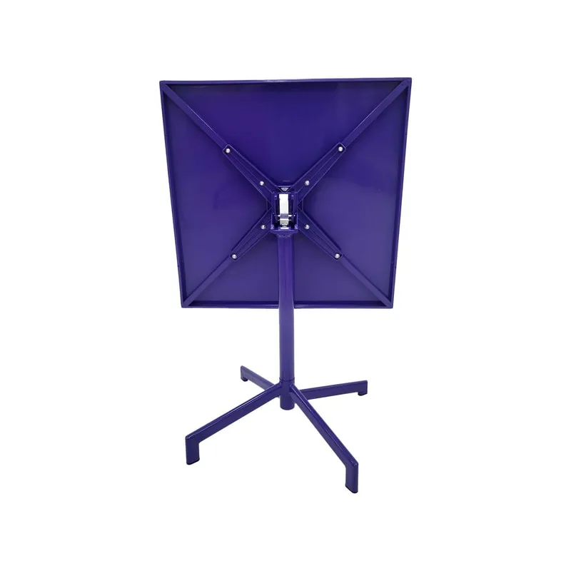F-CF147-PR Austin cafe table in purple powder coated finish with folding top