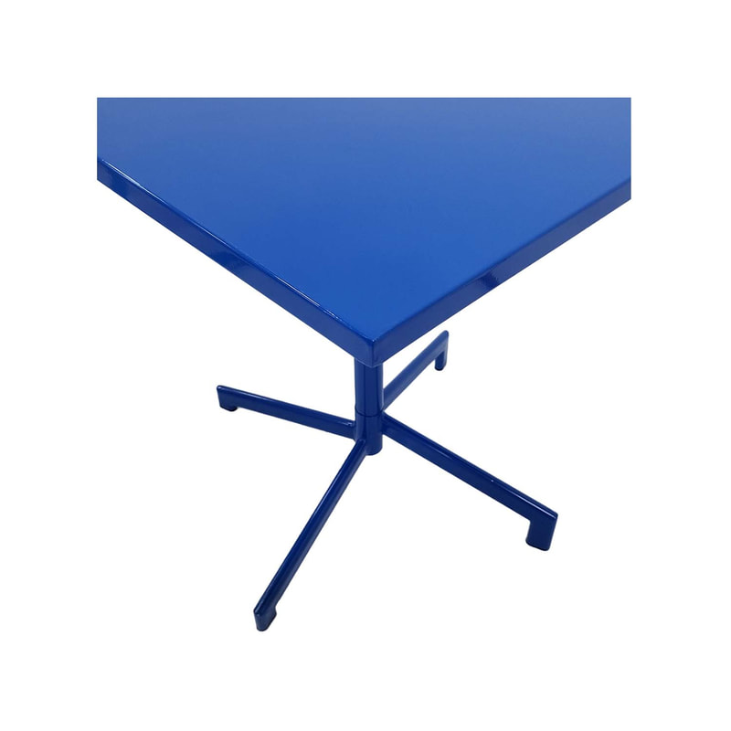 F-CF147-RB Austin cafe table in royal blue powder coated finish with folding top