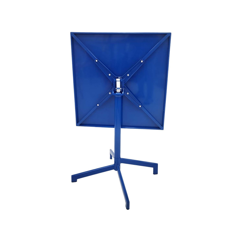 F-CF147-RB Austin cafe table in royal blue powder coated finish with folding top
