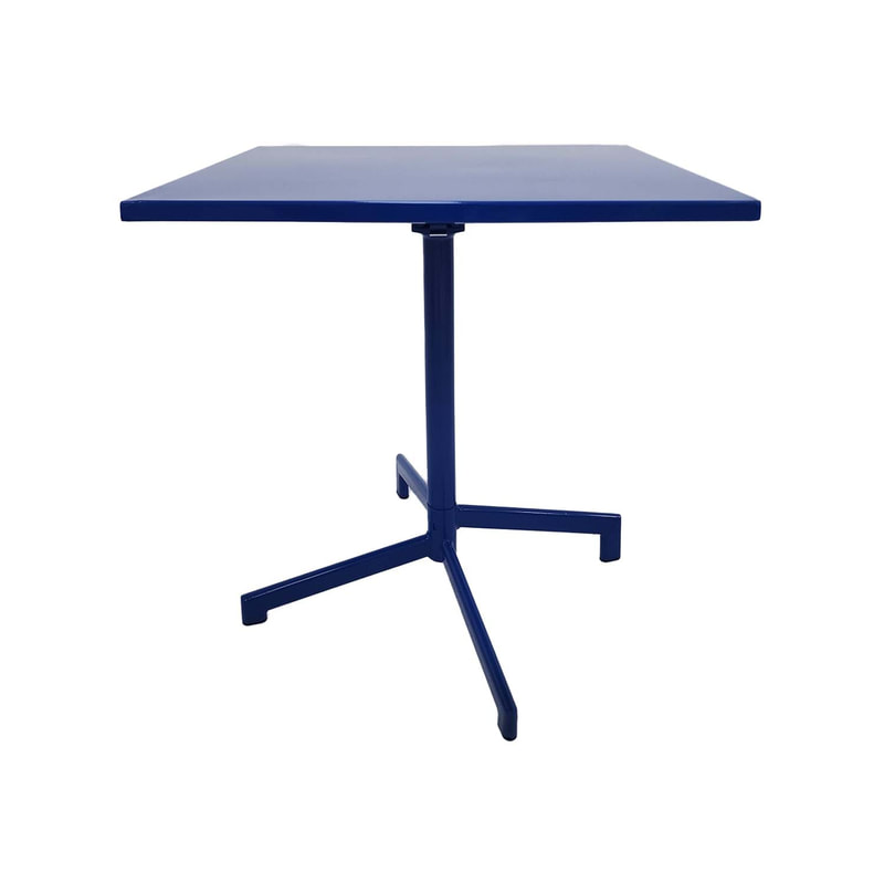 F-CF147-RB Austin cafe table in royal blue powder coated finish with folding top