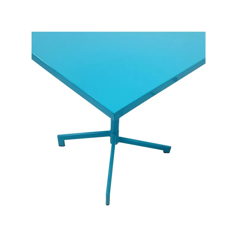 F-CF147-TQ Austin cafe table in turquoise powder coated finish with folding top