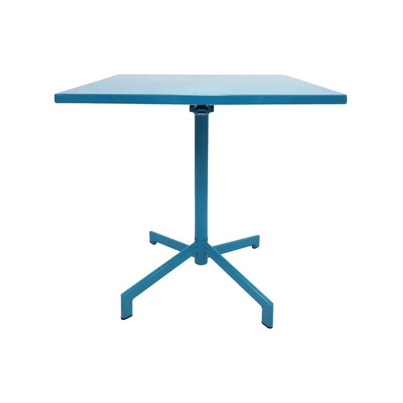 F-CF147-TQ Austin cafe table in turquoise powder coated finish with folding top