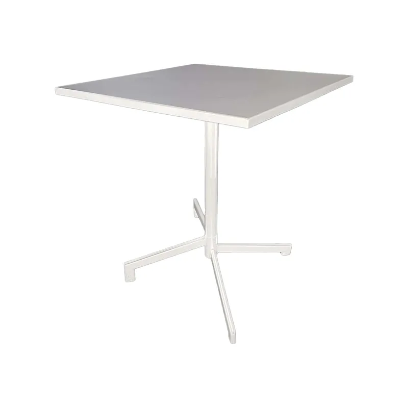 F-CF147-WH Austin cafe table in white powder coated finish with folding top