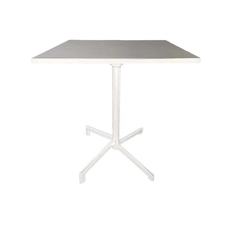 F-CF147-WH Austin cafe table in white powder coated finish with folding top