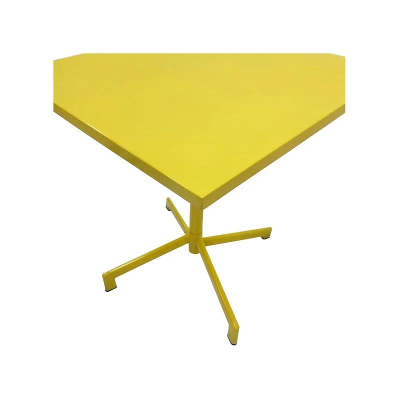 F-CF147-YL Austin cafe table in yellow powder coated finish with folding top