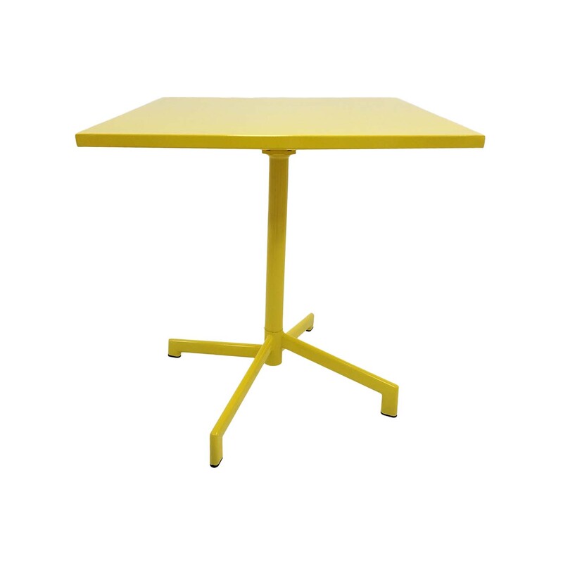F-CF147-YL Austin cafe table in yellow powder coated finish with folding top