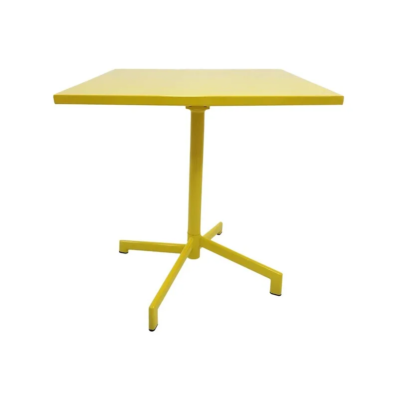 F-CF147-YL Austin cafe table in yellow powder coated finish with folding top
