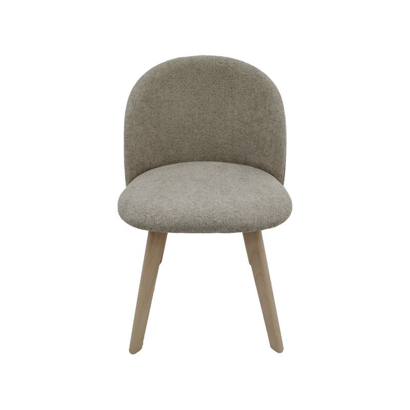 F-CH101-BE Franklin chair in beige fabric with wooden legs