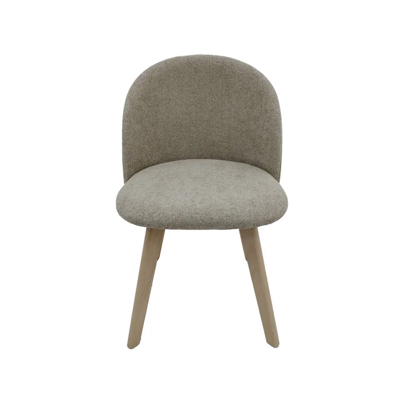 F-CH101-BE Franklin chair in beige fabric with wooden legs