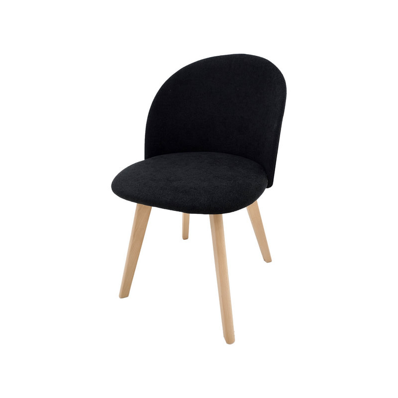 F-CH101-BL Franklin chair in black fabric with wooden legs