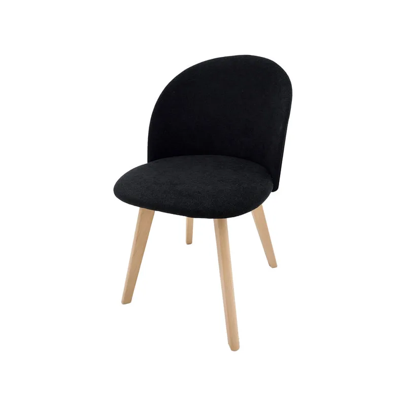 F-CH101-BL Franklin chair in black fabric with wooden legs