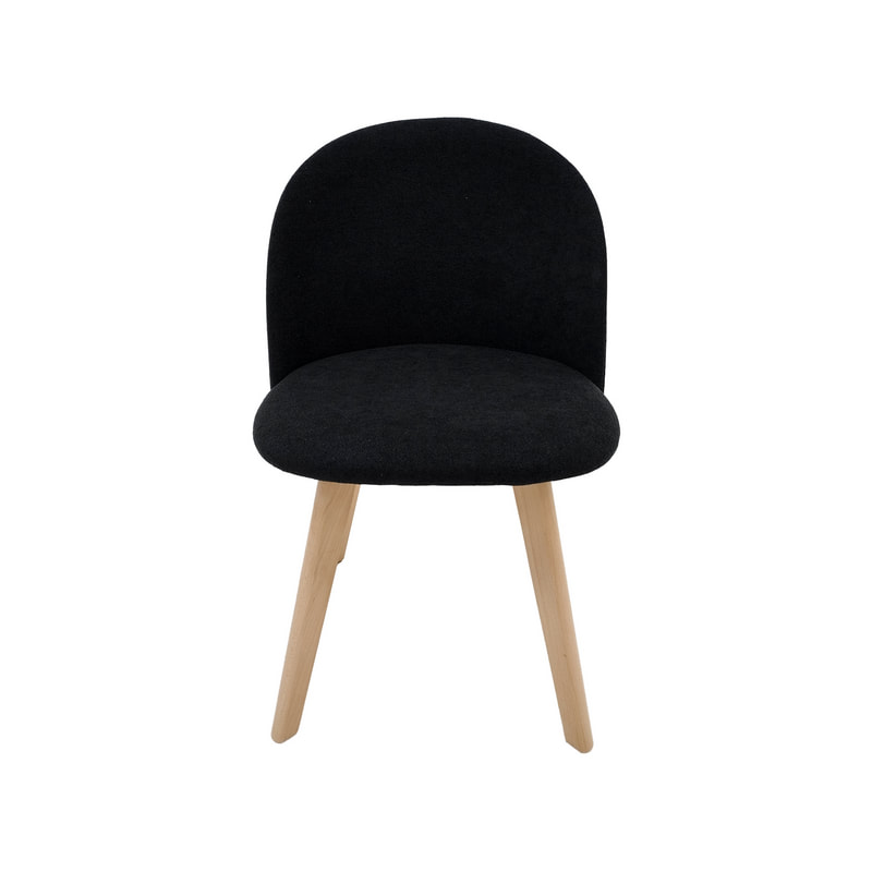 F-CH101-BL Franklin chair in black fabric with wooden legs