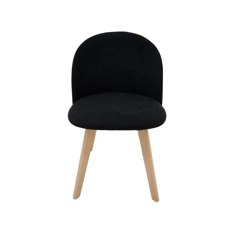F-CH101-BL Franklin chair in black fabric with wooden legs