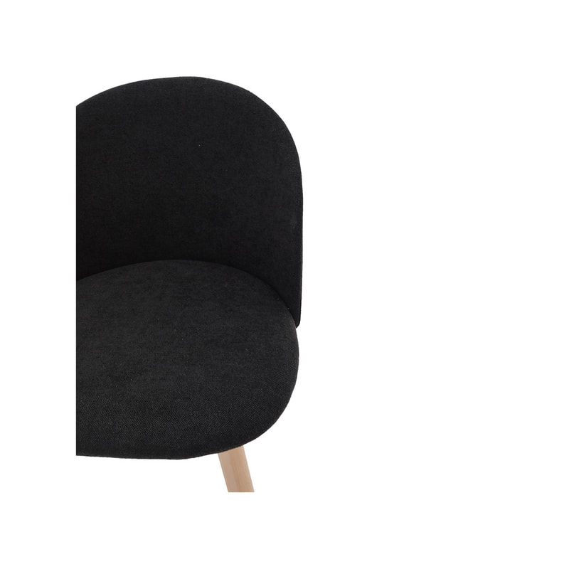 F-CH101-BL Franklin chair in black fabric with wooden legs