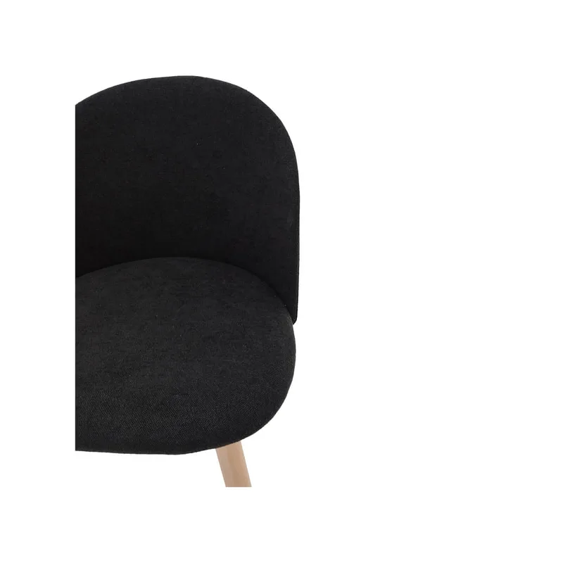 F-CH101-BL Franklin chair in black fabric with wooden legs
