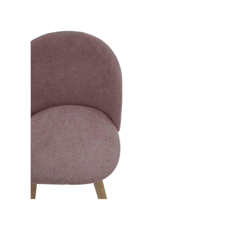 F-CH101-BP Franklin chair in blush pink fabric with wooden legs