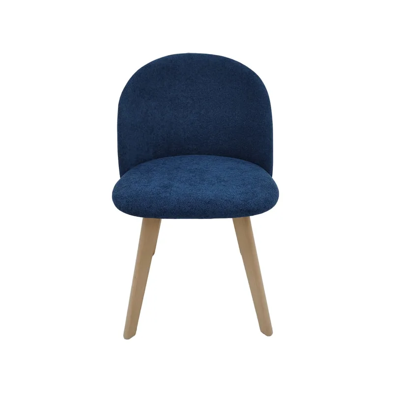 F-CH101-BU Franklin chair in mid blue fabric with wooden legs