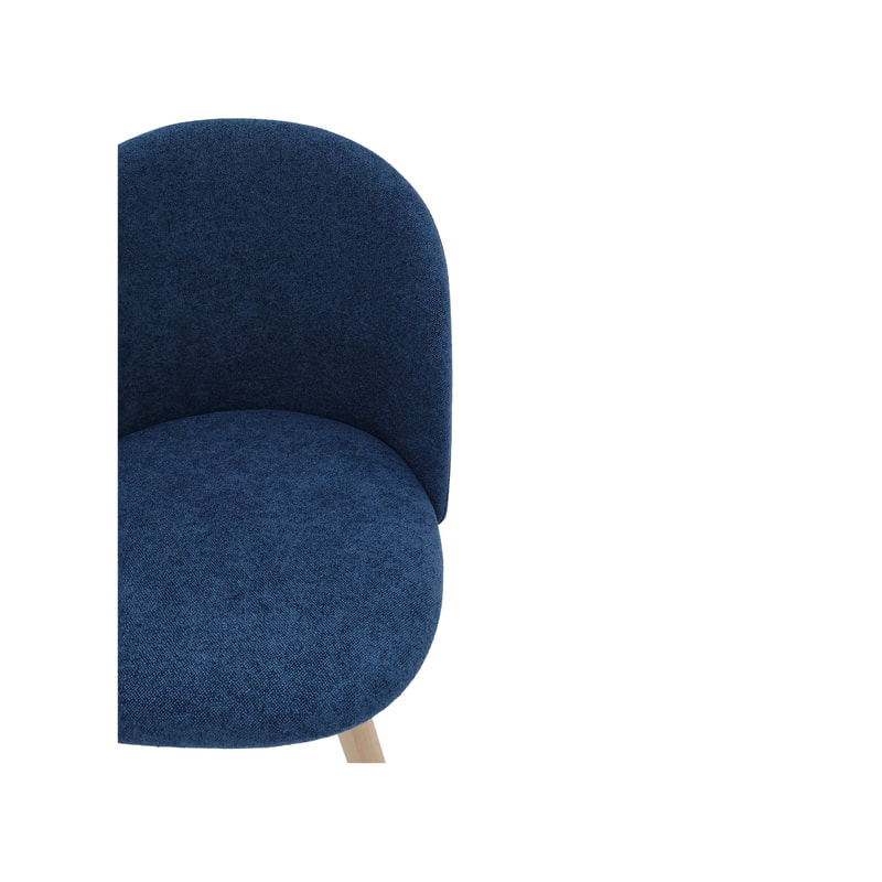 F-CH101-BU Franklin chair in mid blue fabric with wooden legs