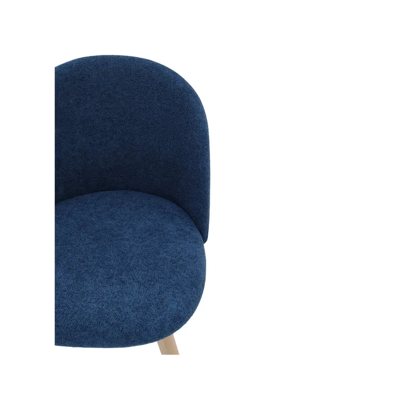 F-CH101-BU Franklin chair in mid blue fabric with wooden legs