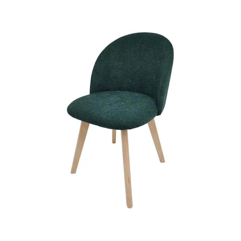 F-CH101-EG Franklin chair in emerald green fabric with wooden legs