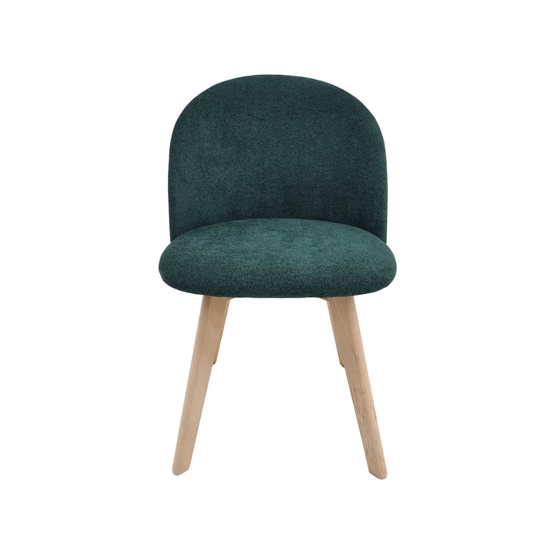 F-CH101-EG Franklin chair in emerald green fabric with wooden legs