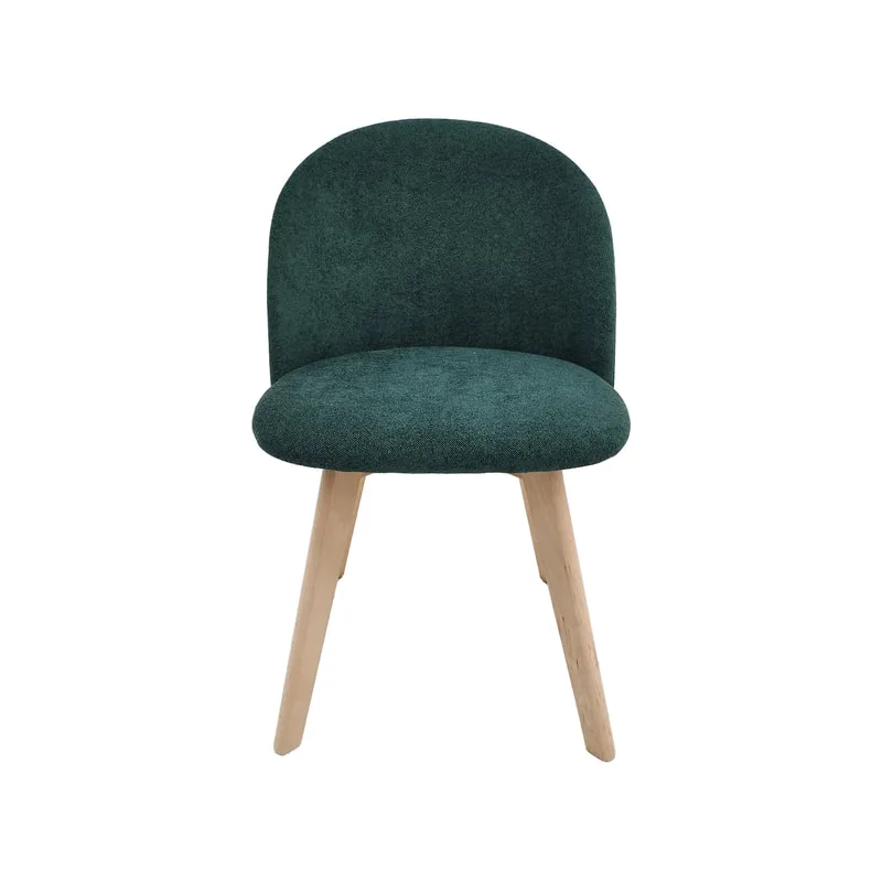 F-CH101-EG Franklin chair in emerald green fabric with wooden legs