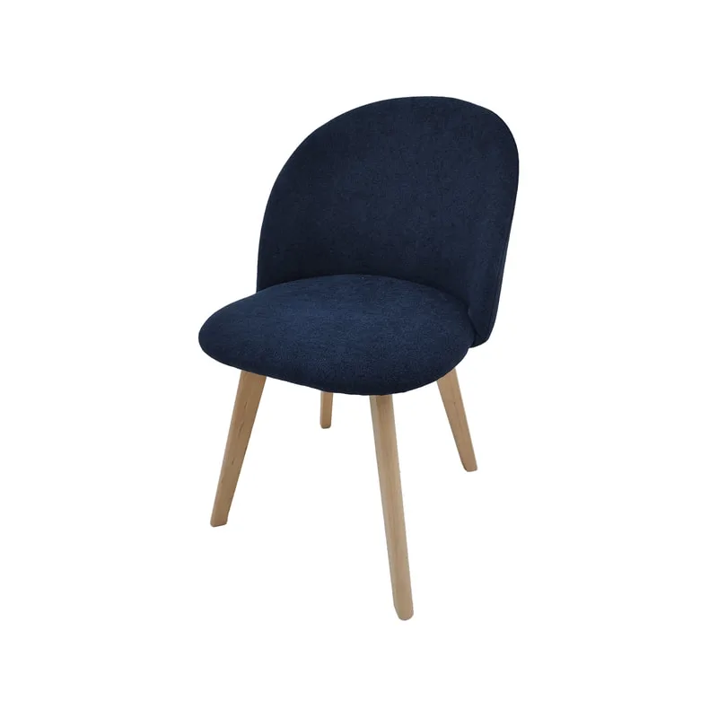 F-CH101-MB Franklin chair in midnight blue fabric with wooden legs