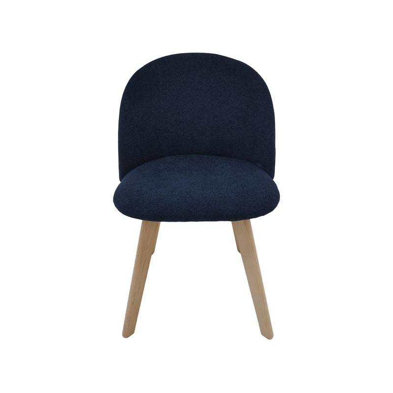 F-CH101-MB Franklin chair in midnight blue fabric with wooden legs
