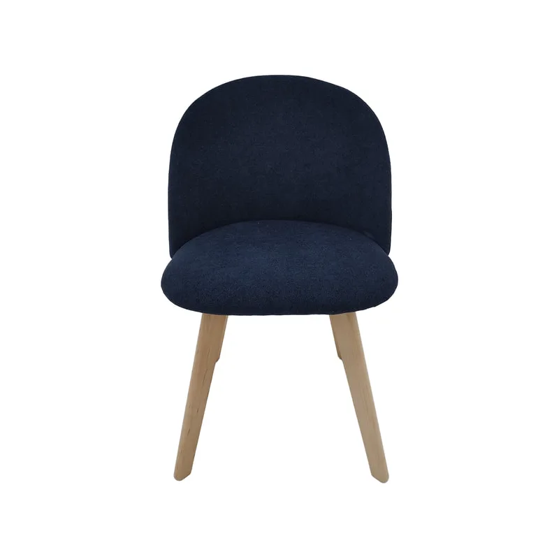 F-CH101-MB Franklin chair in midnight blue fabric with wooden legs
