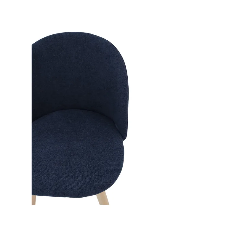 F-CH101-MB Franklin chair in midnight blue fabric with wooden legs
