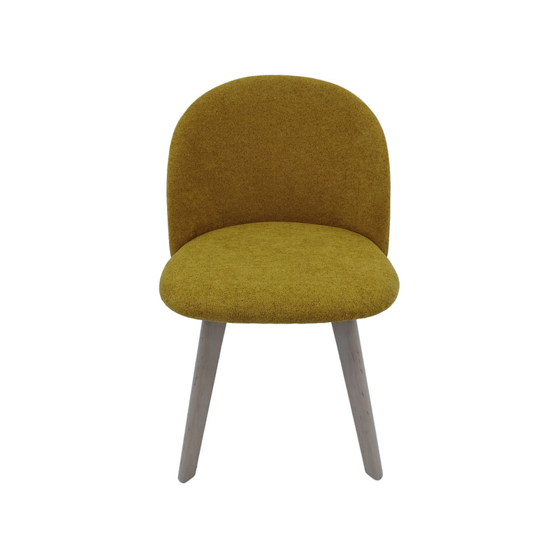 F-CH101-MY Franklin chair in mustard yellow fabric with wooden legs
