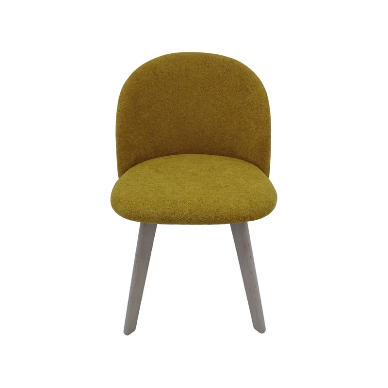 F-CH101-MY Franklin chair in mustard yellow fabric with wooden legs