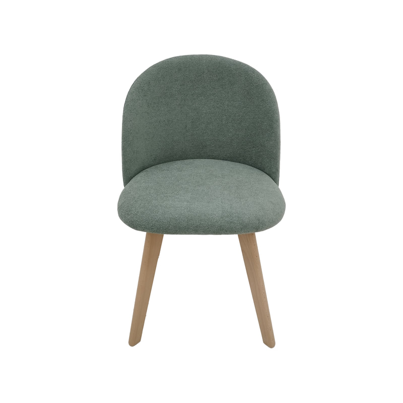 F-CH101-SG Franklin chair in sage green fabric with wooden legs