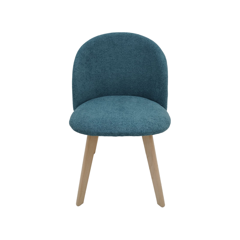 F-CH101-TL Franklin chair in teal fabric with wooden legs