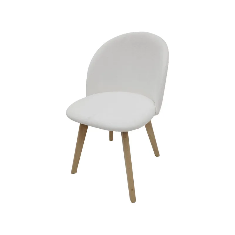 F-CH101-WH Franklin chair in white fabric with wooden legs