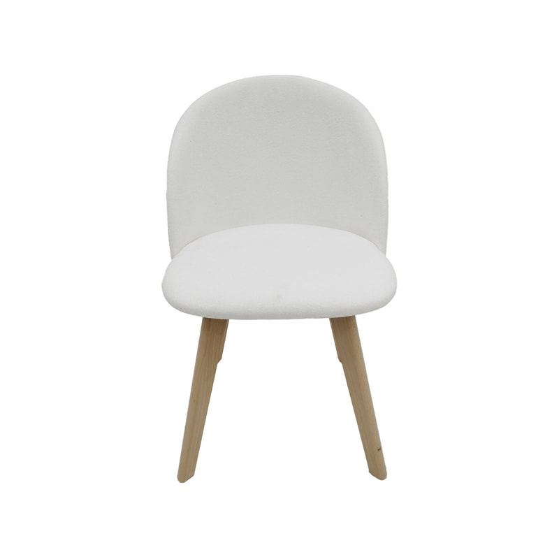 F-CH101-WH Franklin chair in white fabric with wooden legs