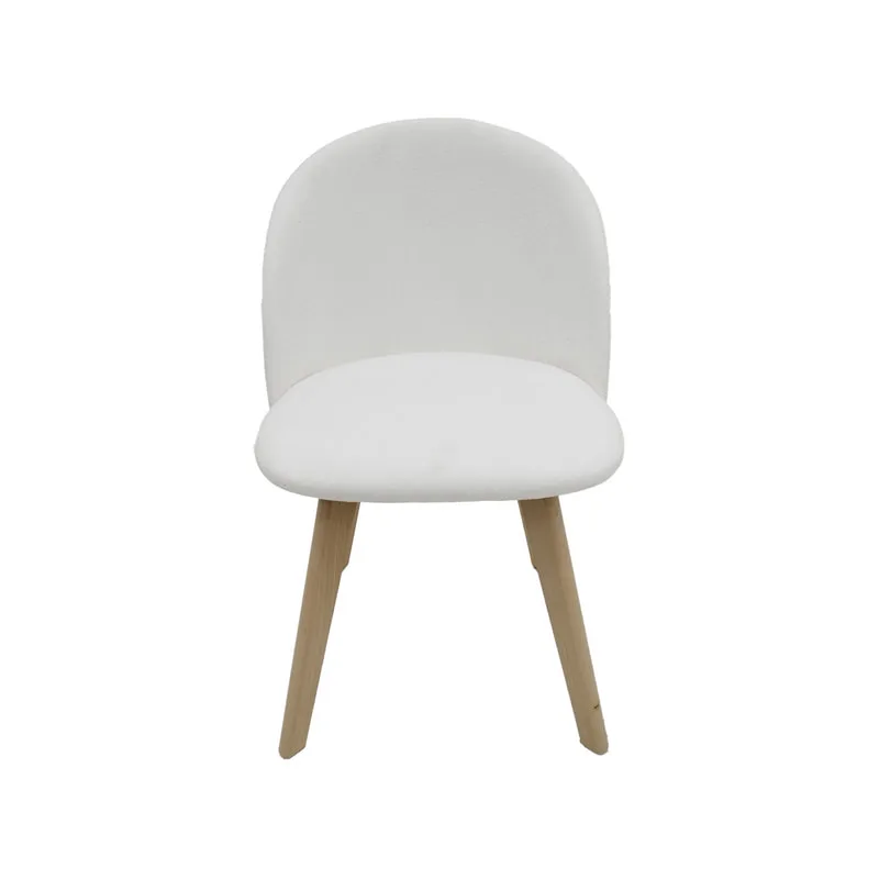 F-CH101-WH Franklin chair in white fabric with wooden legs