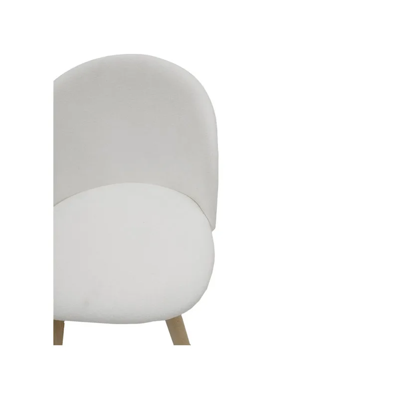 F-CH101-WH Franklin chair in white fabric with wooden legs