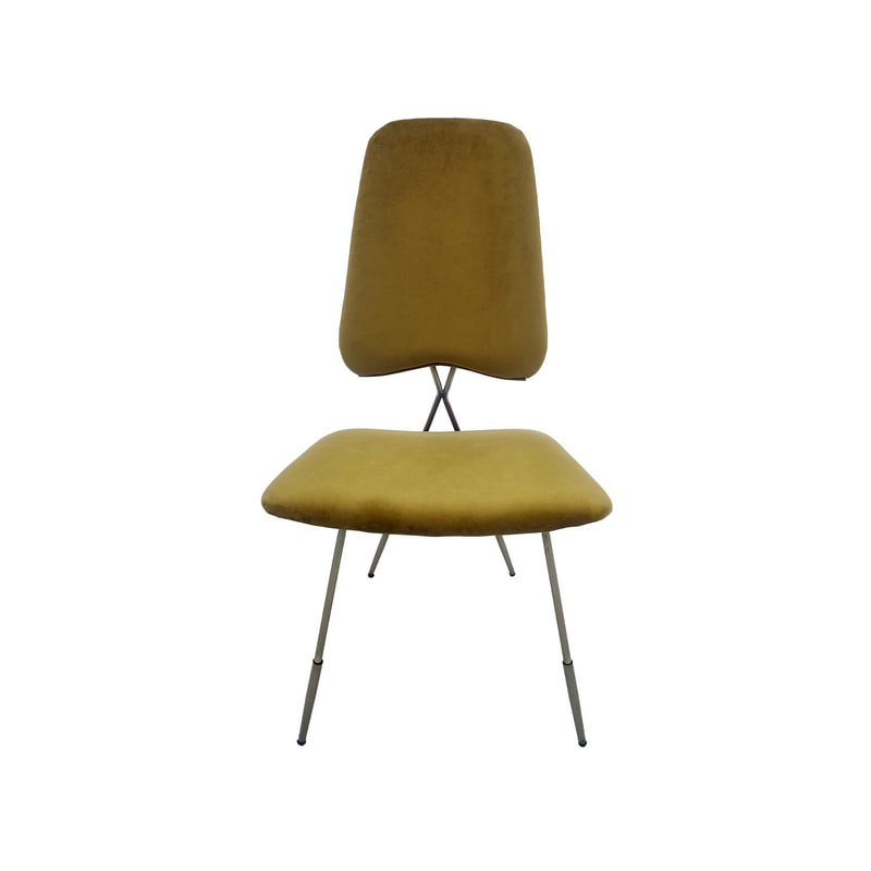 F-CH108-CG Ziggy chair in champagne gold velvet with gold plated frame