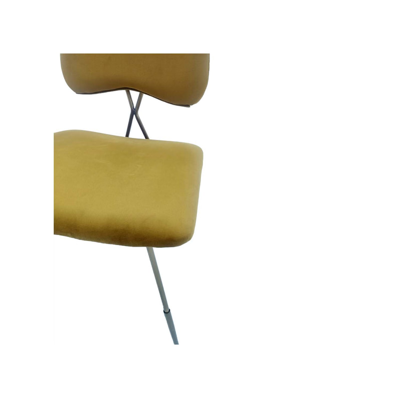 F-CH108-CG Ziggy chair in champagne gold velvet with gold plated frame