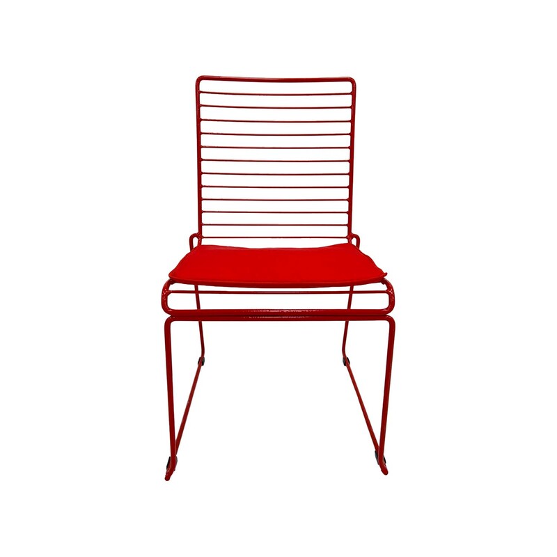 F-CH126-RE Isla chair with red metal frame