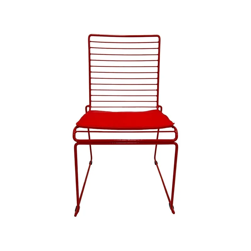 F-CH126-RE Isla chair with red metal frame