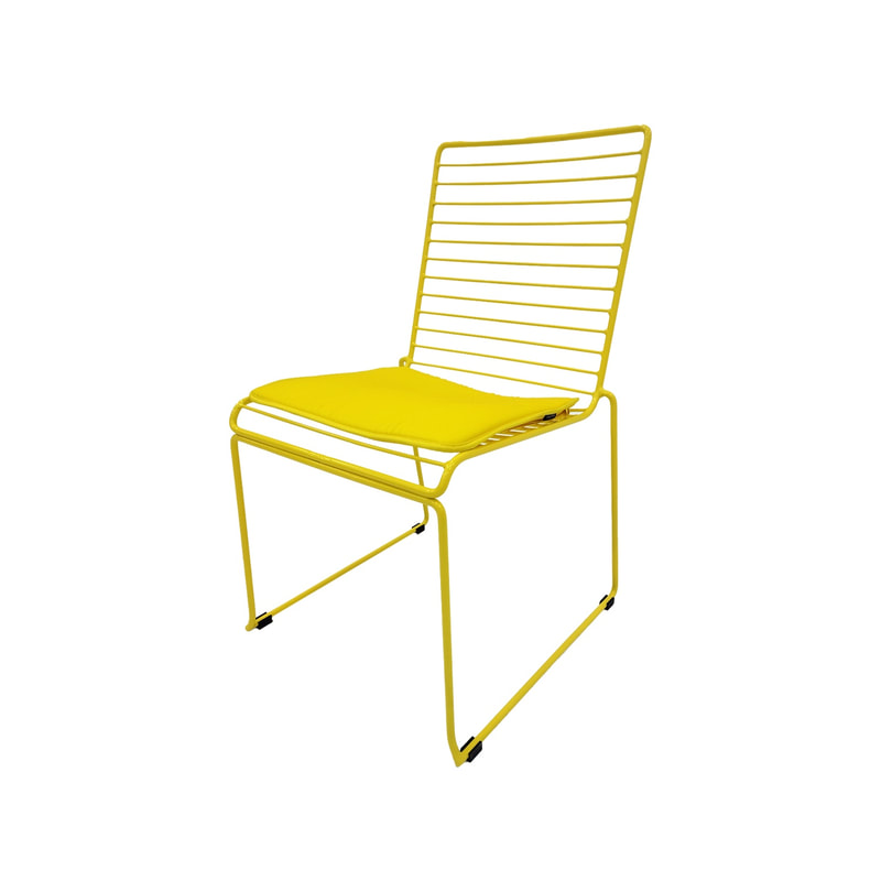 F-CH126-YL Isla chair with yellow metal frame