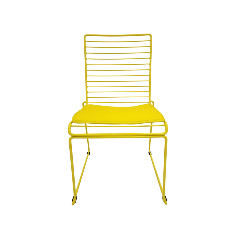 F-CH126-YL Isla chair with yellow metal frame