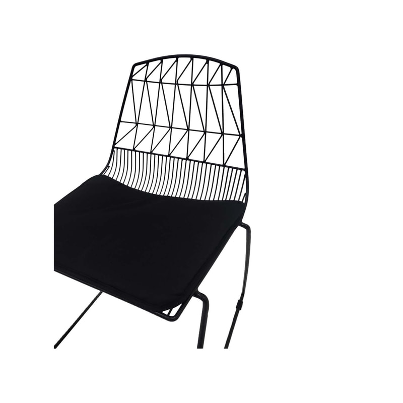 F-CH129-BL Arrow chair with black metal frame