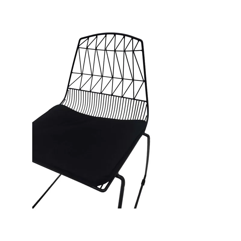 F-CH129-BL Arrow chair with black metal frame