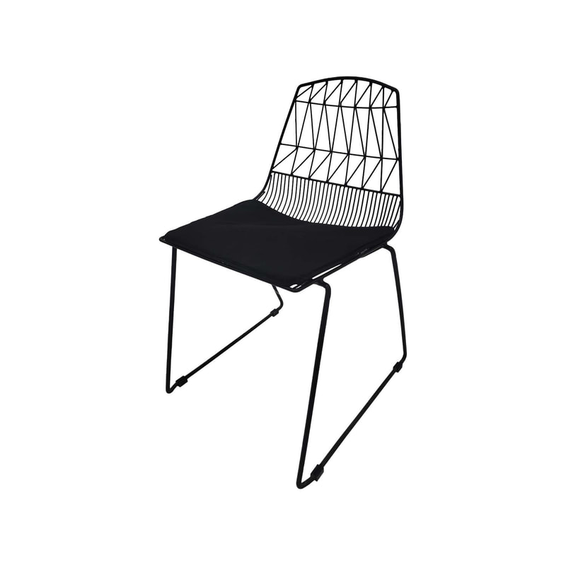 F-CH129-BL Arrow chair with black metal frame