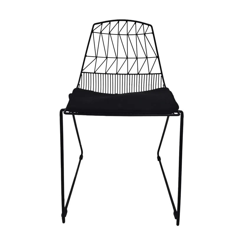 F-CH129-BL Arrow chair with black metal frame