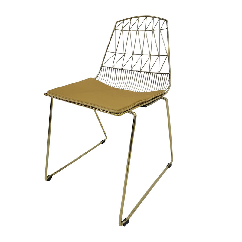 F-CH129-CG Arrow chair with champagne gold metal frame